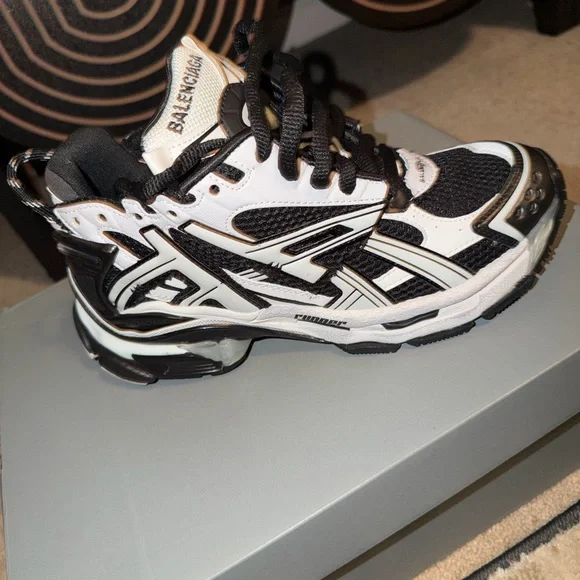 Black and White Women's Sneakers - Picture 2 of 5